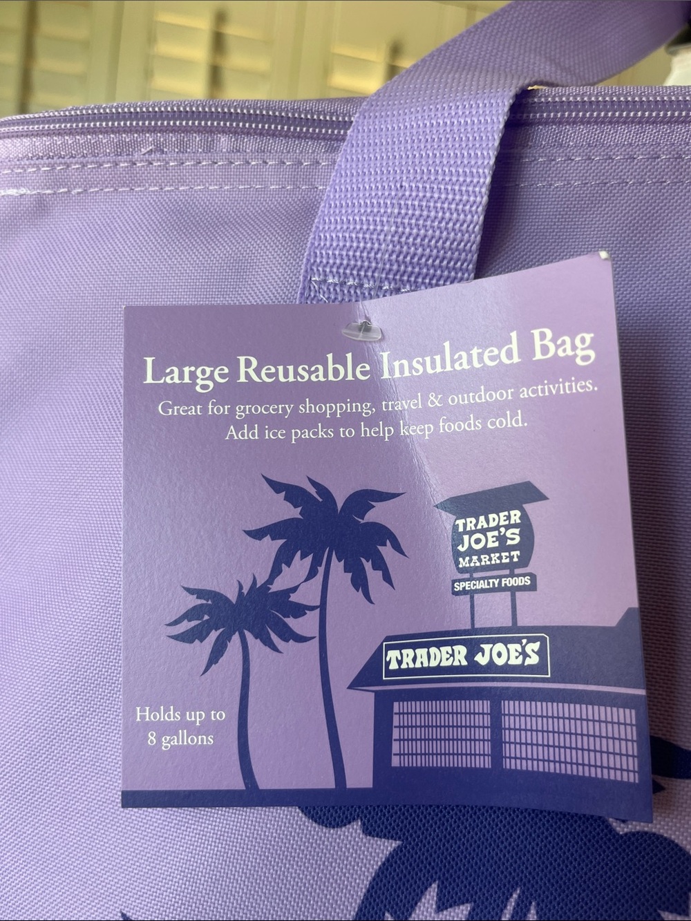 Trader Joe's Lavender & Purple Tote Bag - Picture 6 of 6